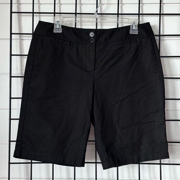 Ann Taylor Signature Fit Shorts Women 8 Black Casual Coastal Classic - Picture 1 of 9